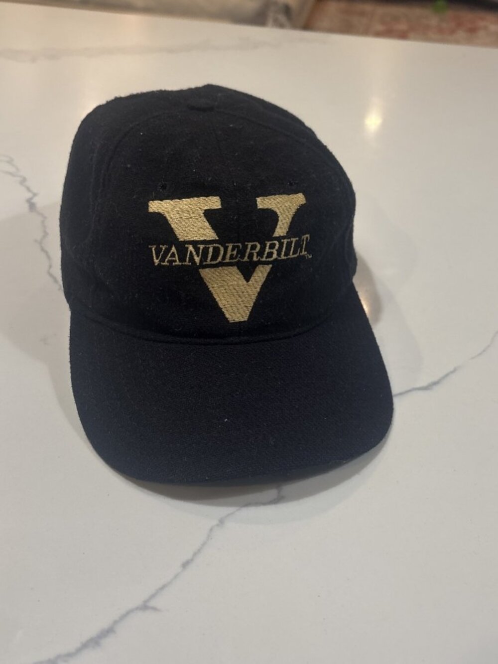 vintage Vanderbilt Commodores black fitted baseball cap Made In USA One Size